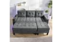 Merax Schlafsofa L-Form mit LED-Beleuchtung Grau/Beige Bild 1