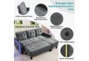 Merax Schlafsofa L-Form mit LED-Beleuchtung Grau/Beige Bild 3