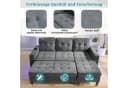 Merax Schlafsofa L-Form mit LED-Beleuchtung Grau/Beige Bild 4