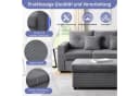 Merax 3-Sitzer L-förmiges Sofa mit LED-Beleuchtung, Cordstoff, Beige/Grau Bild 4