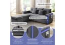 Merax 3-Sitzer L-förmiges Sofa mit LED-Beleuchtung, Cordstoff, Beige/Grau Bild 5