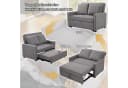 Merax Schlafsofa Grau mit verstellbarer Rückenlehne & Kissen Bild 4