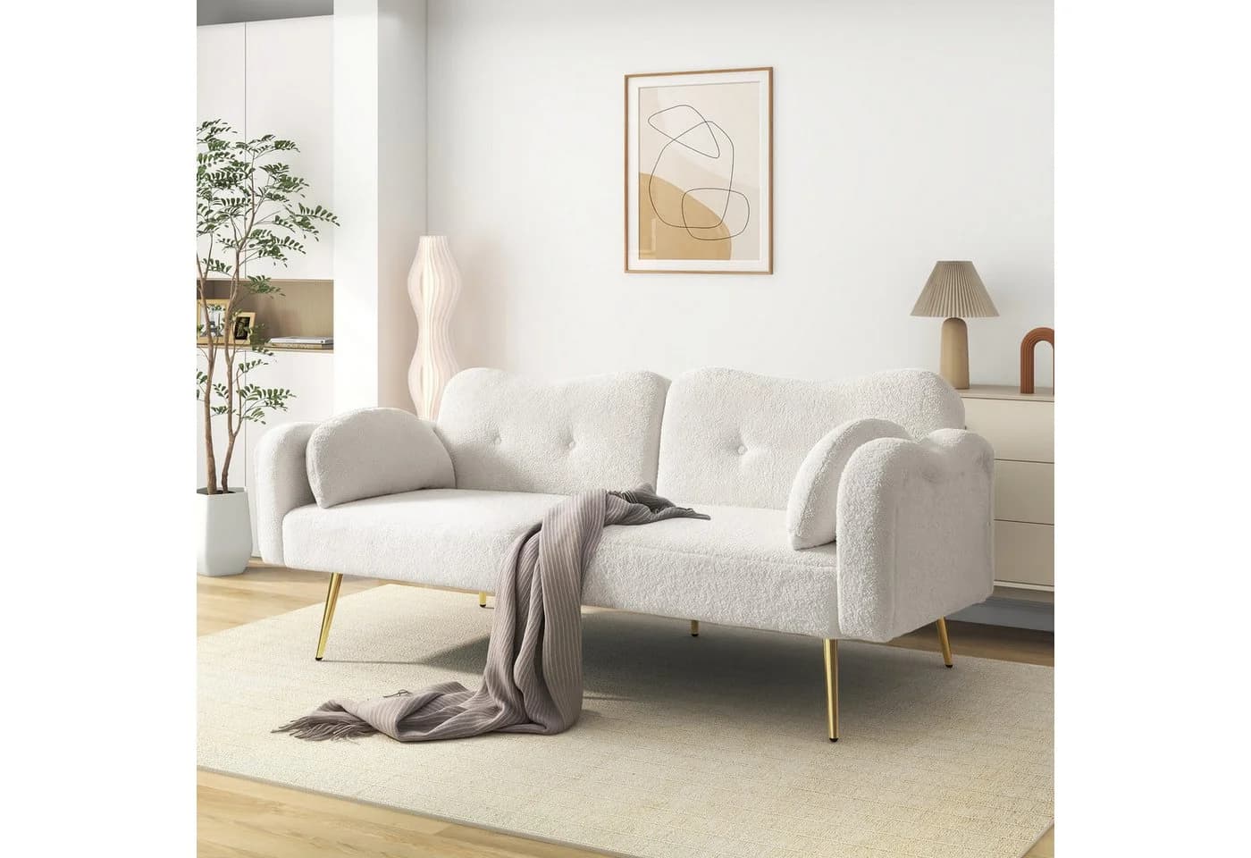 Merax Schlafsofa Bettsofa Klappsofa Wolkenform 3-fach verstellbare Rückenlehne - Bild 3