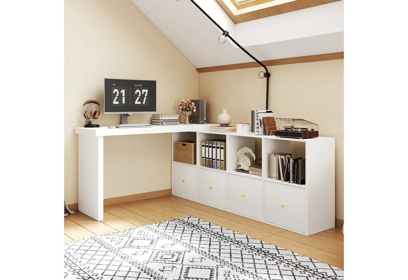 Merax 360° drehbarer L-förmiger Bürotisch - Bild 2