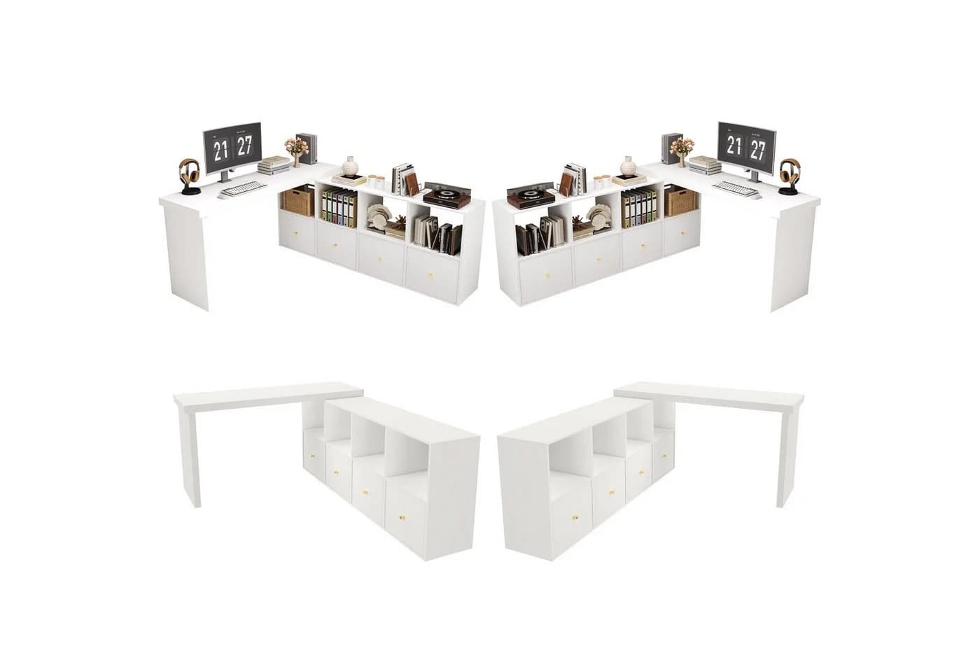 Merax 360° drehbarer L-förmiger Bürotisch - Bild 5