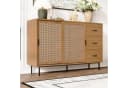 Merax Sideboard Kommode mit Rattan-Schiebetüren und Schubladen Bild 1