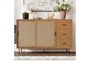 Merax Sideboard Kommode mit Rattan-Schiebetüren und Schubladen Bild 2
