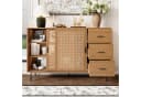 Merax Sideboard Kommode mit Rattan-Schiebetüren und Schubladen Bild 3