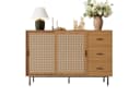 Merax Sideboard Kommode mit Rattan-Schiebetüren und Schubladen Bild 5