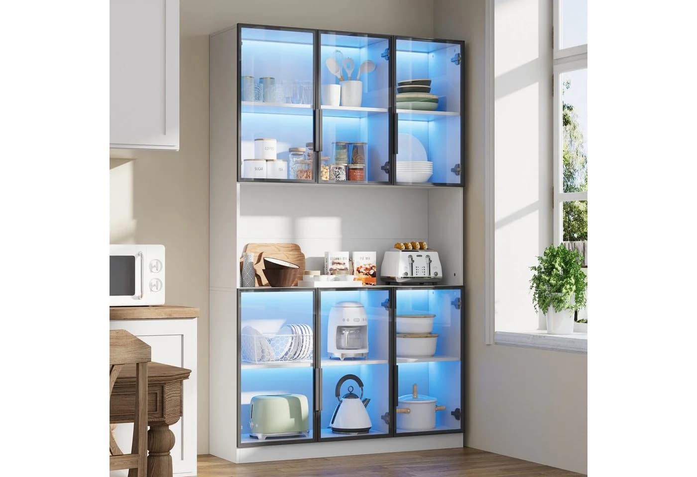 Merax Glasvitrine mit LED-Beleuchtung per App - Bild 4