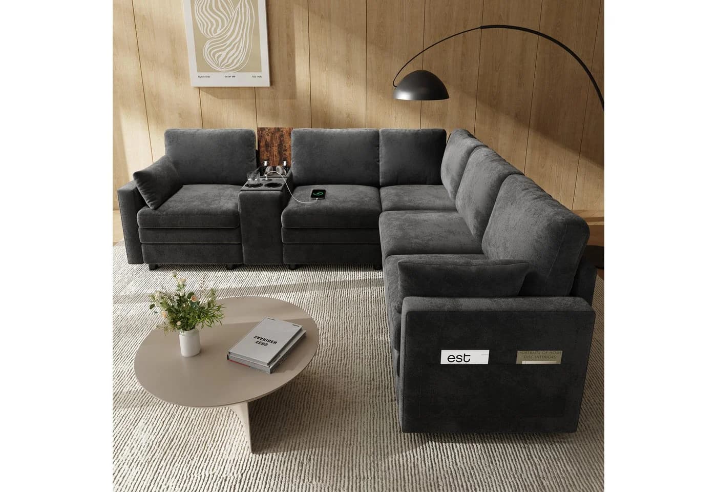 Modulares Ecksofa im modernen Stil