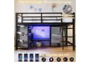 Merax Hochbett 90x200cm mit LED-Beleuchtung und Stauraum Bild 5