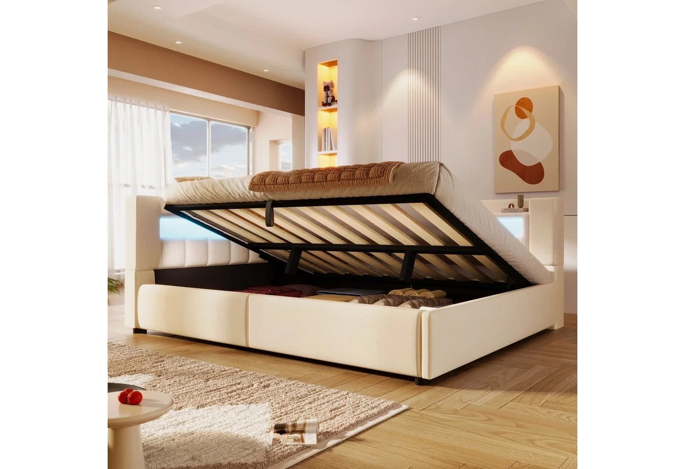 Merax Daybett 140x200cm mit LED-Beleuchtung & USB, Typ-C Ladefunktion - Bild 3
