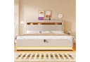 Merax Polsterbett 180x200 mit LED, USB & Stauraum Beige Bild 3