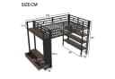 Merax Hochbett Metall Weiß/Schwarz Loftbett Jugendbett 140x200cm Bild 5
