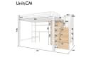 Merax Hochbett 140x200 mit LED, Kleiderschrank & Schreibtisch Bild 4