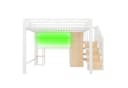 Merax Hochbett 140x200 mit LED, Kleiderschrank & Schreibtisch Bild 5