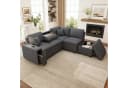 Merax Schlafsofa L-Form 5-Sitzer mit USB, Schlaffunktion & Stauraum Bild 1