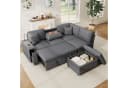 Merax Schlafsofa L-Form 5-Sitzer mit USB, Schlaffunktion & Stauraum Bild 4