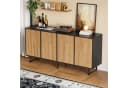Merax Sideboard Holzoptik Schwarz 4 Türen 8 Fächer Bild 3