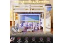 Merax Hochbett 140x200 mit LED-Beleuchtung und Stauraumtreppe Bild 4