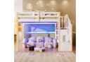 Merax Hochbett 90x200 cm mit LED-Beleuchtung & Stauraumtreppe Bild 1
