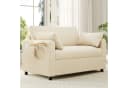 Merax Schlafsofa mit USB-Ladeanschluss und Klapptisch Beige Grau Bild 1