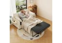 Merax Schlafsofa mit USB-Ladeanschluss und Klapptisch Beige Grau Bild 2