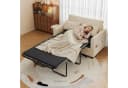 Merax Schlafsofa mit USB-Ladeanschluss und Klapptisch Beige Grau Bild 4