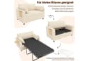 Merax Schlafsofa mit USB-Ladeanschluss und Klapptisch Beige Grau Bild 5