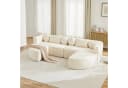 Merax Ecksofa 4-Sitzer Beige Chenille Schlafcouch Bild 2