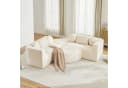 Merax Ecksofa 4-Sitzer Beige Chenille Schlafcouch Bild 4