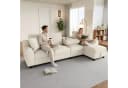 Merax Ecksofa L-Form 4-Sitzer Chenille mit Chaiselongue Bild 1