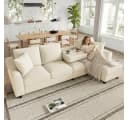 Merax Ecksofa L-Form 4-Sitzer Chenille mit Chaiselongue Bild 2