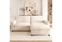Merax Cloud Sofa 3-Sitzer mit Schlaffunktion und Stauraumhocker Chenille Beige Bild 1