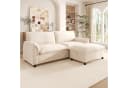 Merax Cloud Sofa 3-Sitzer mit Schlaffunktion und Stauraumhocker Chenille Beige Bild 2