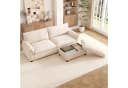 Merax Cloud Sofa 3-Sitzer mit Schlaffunktion und Stauraumhocker Chenille Beige Bild 4