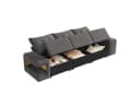 Merax 3-Sitzer Cloud Sofa mit Stauraum, Samtbezug, Beige/Grau Bild 1