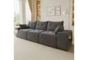 Merax 3-Sitzer Cloud Sofa mit Stauraum, Samtbezug, Beige/Grau Bild 4