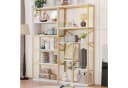Merax Bücherregal Vitrine Modernes Standregal Mehrfachablagen Metall Weiß/Gold Bild 2