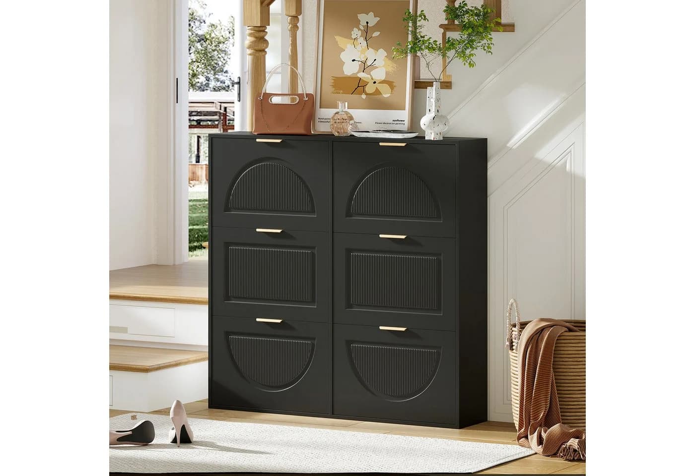 Merax Schuhschrank 6 Klappen Weiß MDF Flur - Bild 2