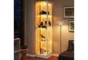 Merax Glasvitrine mit LED-Licht 2 Tür Weiß Schwarz 4 Ebenen Bild 2