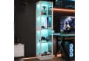 Merax Glasvitrine mit LED-Licht 2 Tür Weiß Schwarz 4 Ebenen Bild 3