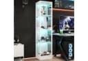 Merax Glasvitrine mit LED-Licht 2 Tür Weiß Schwarz 4 Ebenen Bild 4