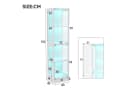 Merax Glasvitrine mit LED-Licht 2 Tür Weiß Schwarz 4 Ebenen Bild 5