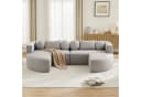 Merax Ecksofa 4-Sitzer Grau Chenille Schlafcouch Bild 1