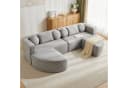 Merax Ecksofa 4-Sitzer Grau Chenille Schlafcouch Bild 3