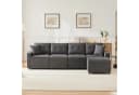 Merax Ecksofa 4-Sitzer Cord mit Stauraum und Hocker Bild 1