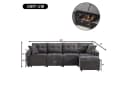 Merax Ecksofa 4-Sitzer Cord mit Stauraum und Hocker Bild 5