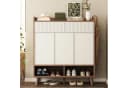 Merax Schuhschrank Sideboard Weiß Holz-Optik 3 Türen 2 Schubladen Bild 1
